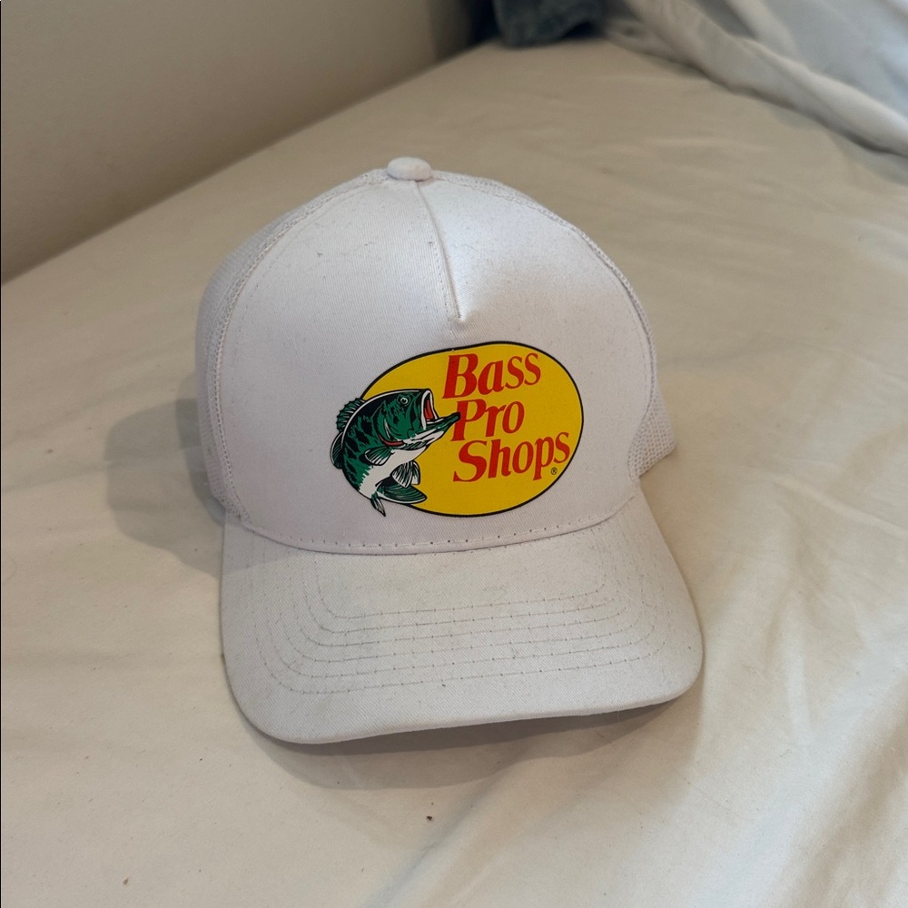 Bass Pro Shops White and Yellow Logo SnapBack Cap